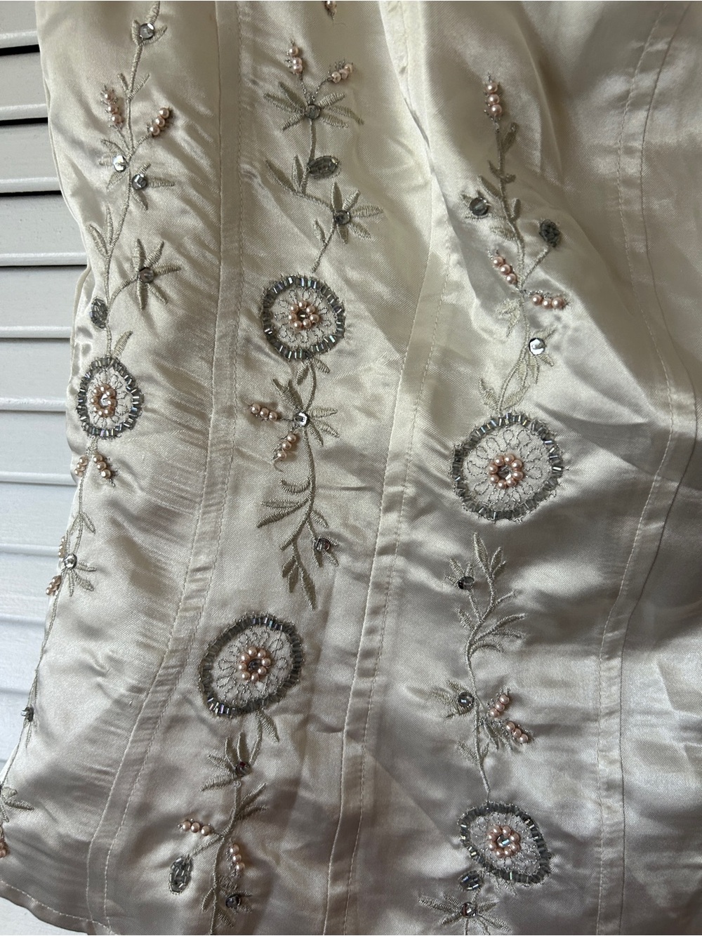 Vintage Embroidered / Beaded Corset Top - Picture 2 of 4